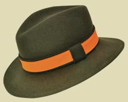 EGON , klobouk s překlopenou oranžovou páskou